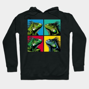 Green Iguana Pop Art - Exotic Reptile Hoodie